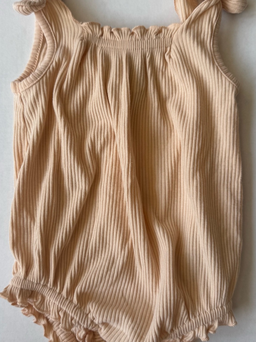 Old Navy Ribbed Tie Strap Bubble Romper 3-6M Light Peach